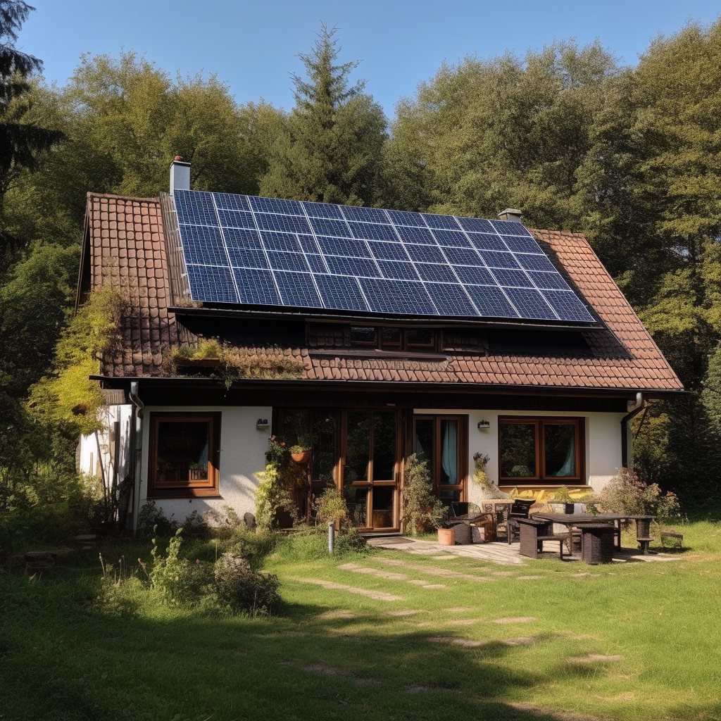 Vue d'une maison extérieure, panneau photovoltaïque