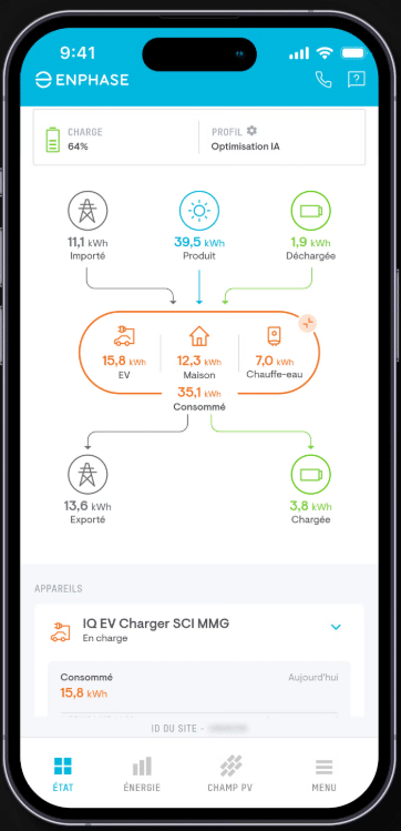 App Enphase de monitoring Scope2 Énergies
